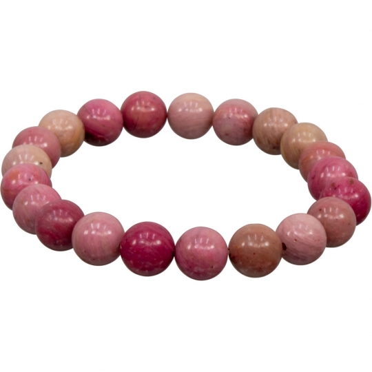 Elastic Bracelet 8mm Round Beads - Rhodonite (Each)