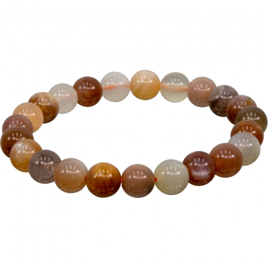 Elastic Bracelet 8mm Round Beads - Multi Moonstone (Each)