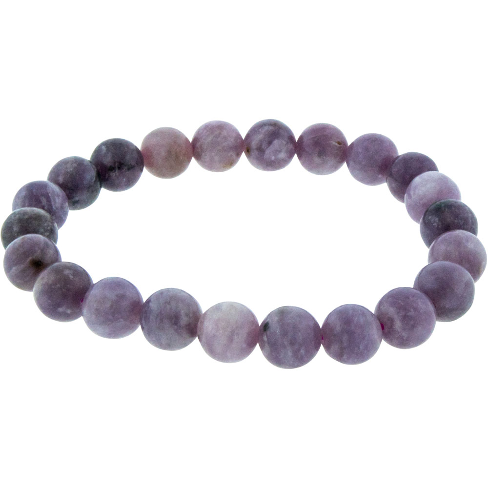 Elastic Bracelet 6-8mm Round BEADS - Lepidolite (Each)