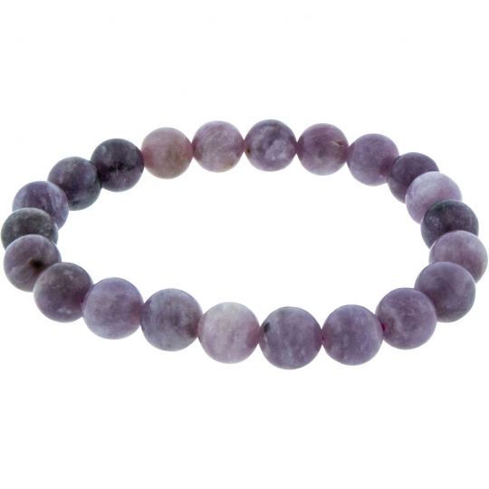 Elastic Bracelet 6-8mm Round Beads - Lepidolite (Each)