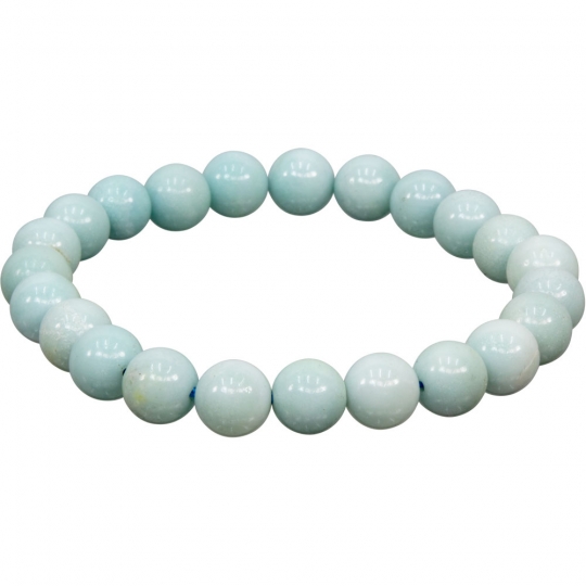 Elastic Bracelet 5-9mm Round Beads - Amazonite (Each)