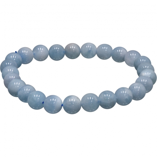 Elastic Bracelet 5-7mm Round Beads - Aquamarine (Each)