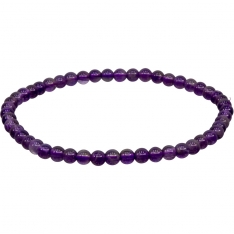 Elastic Bracelet 4mm Round Beads - Amethyst (Each)