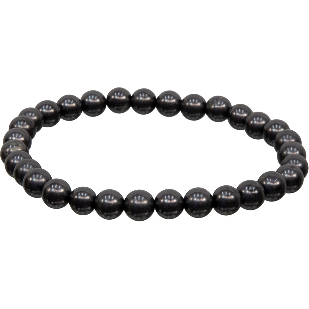 Elastic Bracelet 6mm Round BEADS - Shungite (Each)