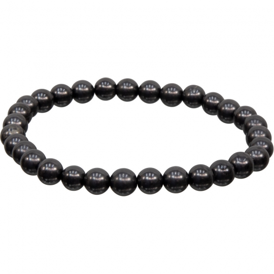 Elastic Bracelet 6mm Round Beads - Shungite (Each)