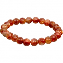 Elastic Bracelet 5-6mm Round Beads - Sunstone (Each)