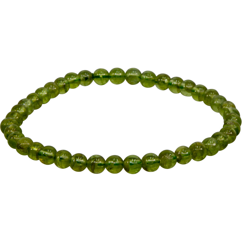 Elastic Bracelet 5-6mm Round Beads - PERIDOT (Each)