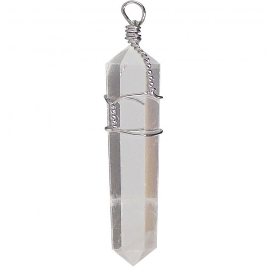 Wire Wrapped Point Pendants - Clear Qtz (Pack of 5)