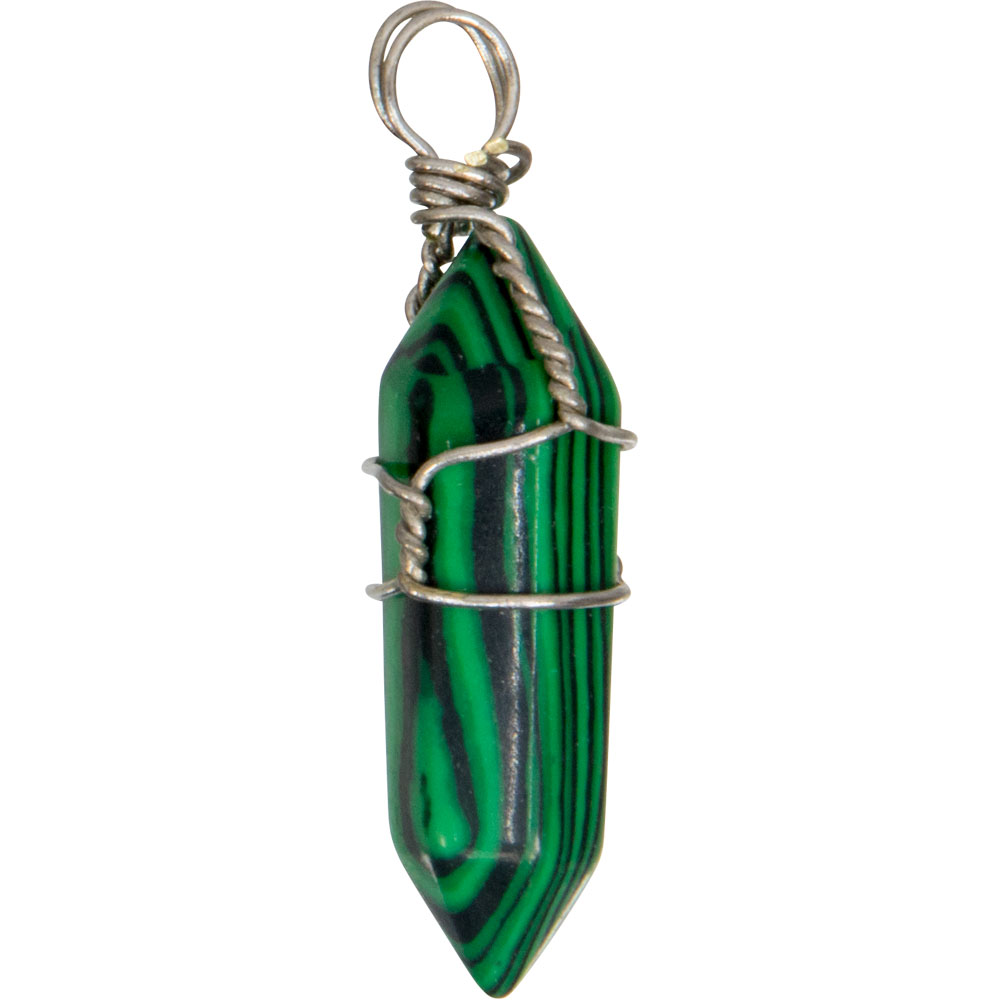 Wire Wrapped Point PENDANTs - Malachite (Pack of 5)