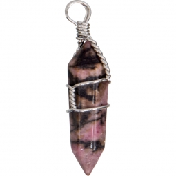 Wire Wrapped Point Pendants - Rhodonite (Pack of 5)