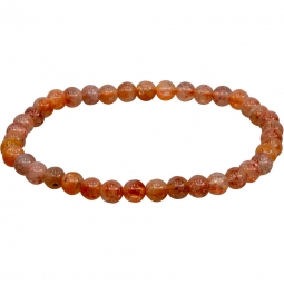 Elastic Bracelet 4mm Round Beads - Sunstone (Each)