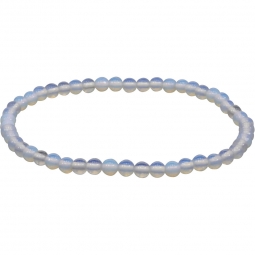 Elastic Bracelet 4mm Round Beads - Opalite (Each)