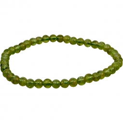Elastic Bracelet 3-4mm Round Beads - Peridot (Each)
