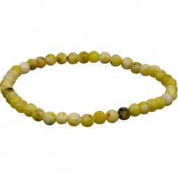 Elastic Bracelet 4mm Round Beads - Serpentine (Each)