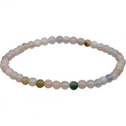 Elastic Bracelet 4mm Round Beads - Morganite (Each)