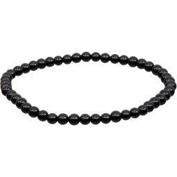 Elastic Bracelet 4mm Round Beads - Black Tourmaline (Each)