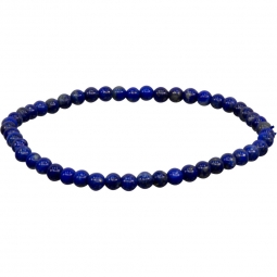 Elastic Bracelet 4mm Round Beads - Lapis (Each)
