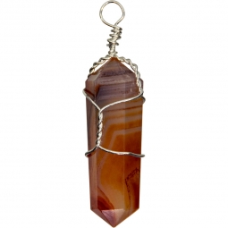 Wire Wrapped Point Pendants - Carnelian (Pack of 5)