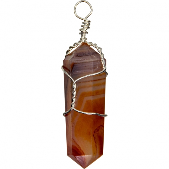 Wire Wrapped Point Pendants - Carnelian (Pack of 5)