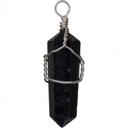 Wire Wrapped Point Pendants - Black Tourmaline (Pack of 5)