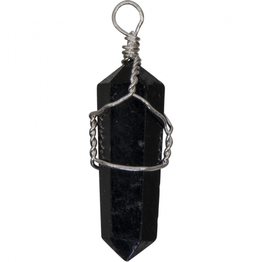 Wire Wrapped Point Pendants - Black Tourmaline (Pack of 5)