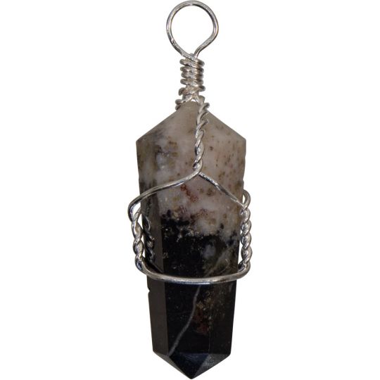 Wire Wrapped Point Pendants - Black Sardonyx (Pack of 5)