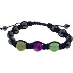 Magnetic Hematite Bracelet - Rainbow Fluorite (Each)