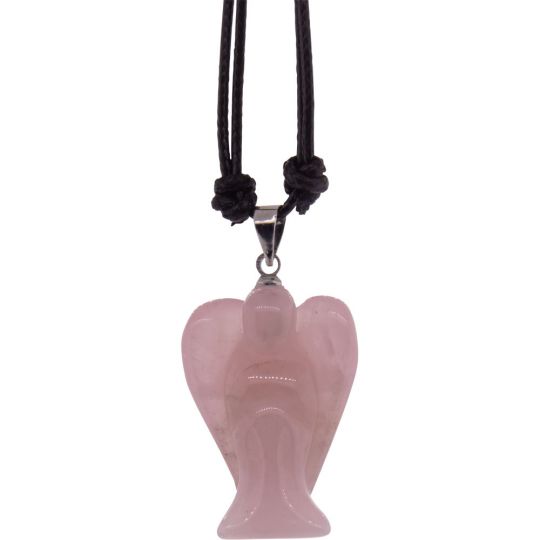 Gemstone Angel Necklace - Rose Quartz (Each)