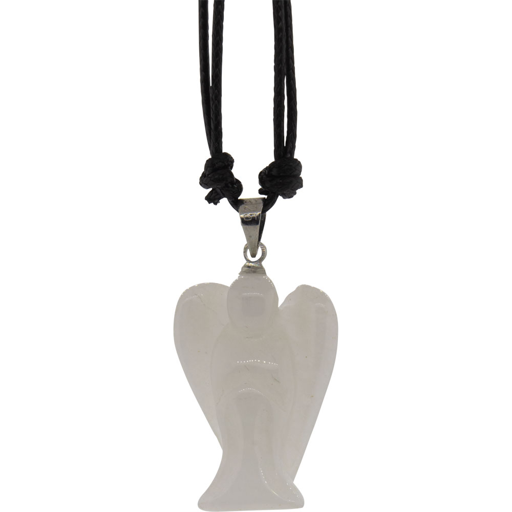 Gemstone Angel NECKLACE - White Jade (Each)