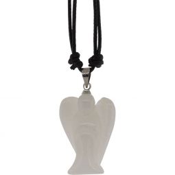 Gemstone Angel Necklace - White Jade (Each)