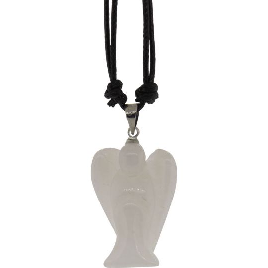 Gemstone Angel Necklace - White Jade (Each)