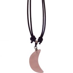 Gemstone Moon Necklace - Rose Quartz (Each)