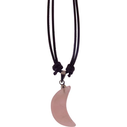 Gemstone Moon Necklace - Rose Quartz (Each)