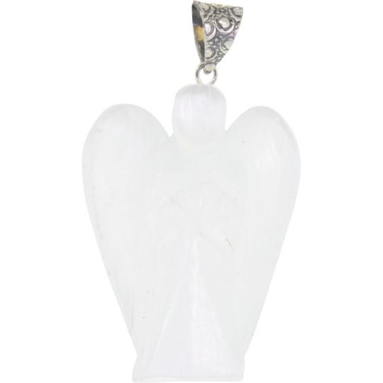 Gemstone Angel Pendant - Selenite Satin Spar (Each)