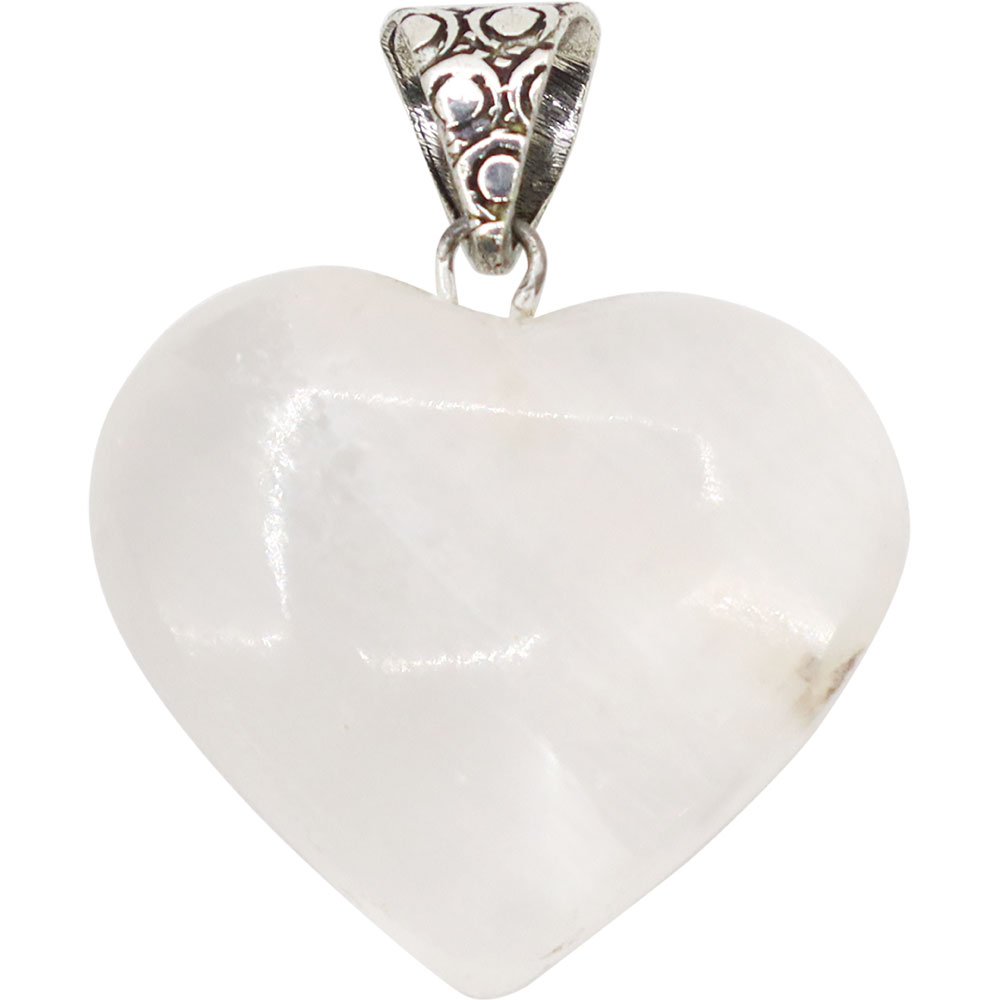 Gemstone Heart PENDANT - Selenite Satin Spar (Each)