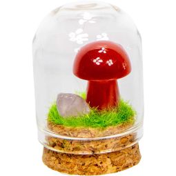 Gemstone Mini Mushroom Terrarium - Carnelian (Each)