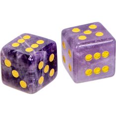 Gemstone Dice - Amethyst (Pair)