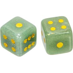 Gemstone Dice - Green Aventurine (Pair)
