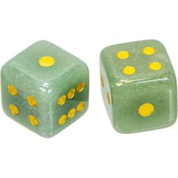 Gemstone Dice - Green Aventurine (Pair)
