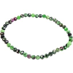 Elastic Bracelet 4mm Faceted Beads - Ruby Zoisite (Each)