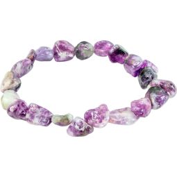 Tumbled Stones Elastic Bracelet  8-12mm - Lepidolite (Each)