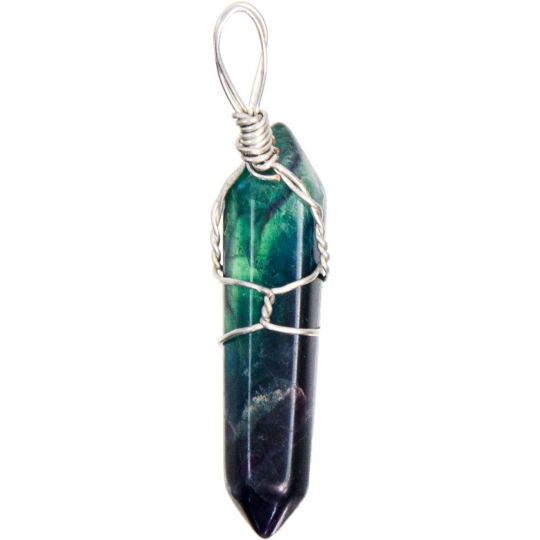 Wire Wrapped Point Pendants - Fluorite (Pack of 5)