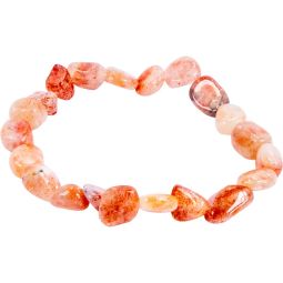 Tumbled Stones Elastic Bracelet  8-10mm - Sunstone (Each)