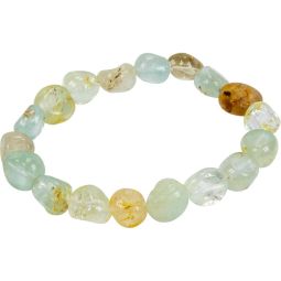 Tumbled Stones Elastic Bracelet  10-14mm - White Topaz (Each)