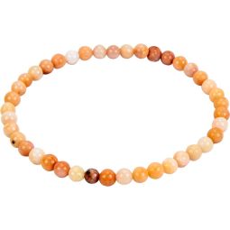 Elastic Bracelet 4mm Round Beads - Orange Aventurine (Each)