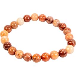 Elastic Bracelet 8-8.5mm Round Beads - Orange Aventurine (Each)