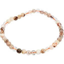 Elastic Bracelet 4mm Round Beads - Red Hematoid Quartz (Each)