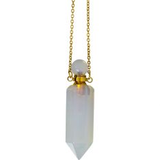 Gemstone Point Pendant Perfume Bottle Necklace - Opalite (Each)