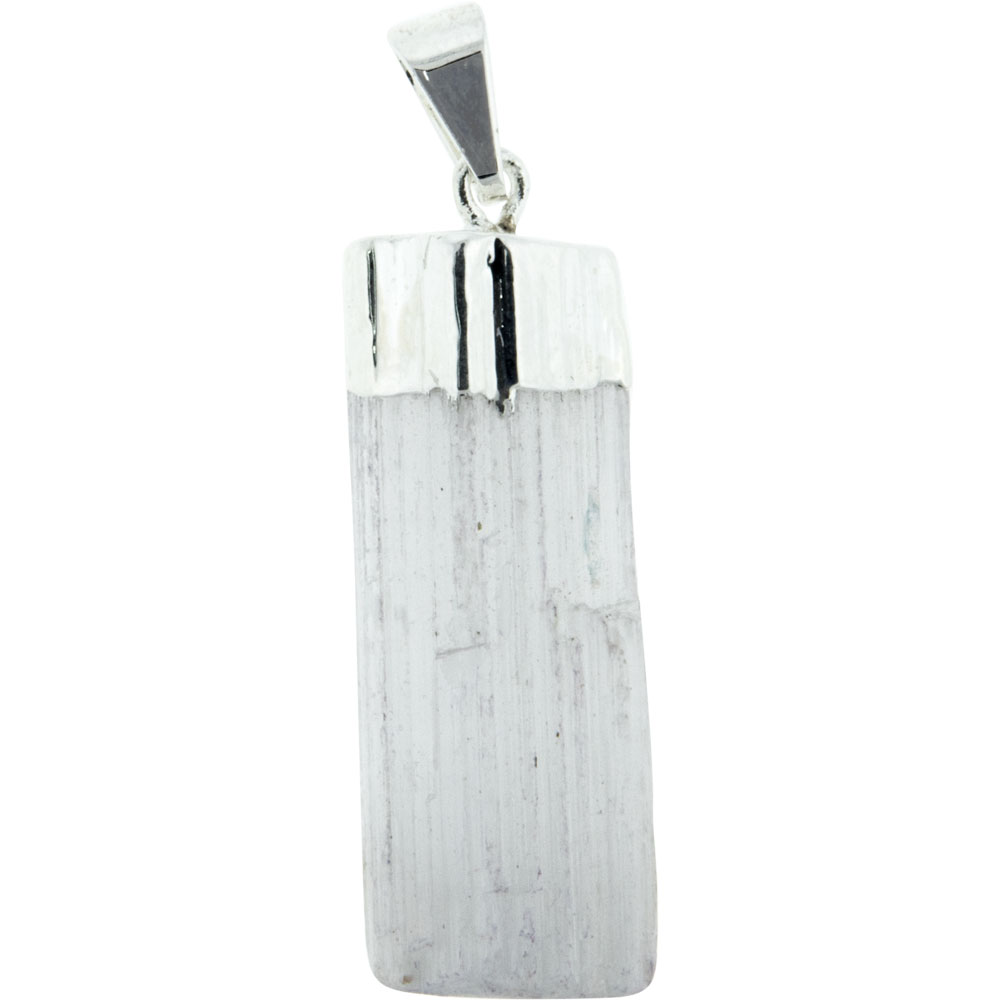 Selenite PENDANT w/ Brass Cap (Each)