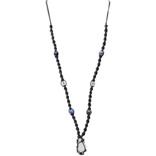 Hippie Necklace w/ Beads - Rough Clear Quartz Point (Each)